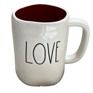Rae Dunn Artisan Collection "Love" Mug Red Interior Valentine's Day